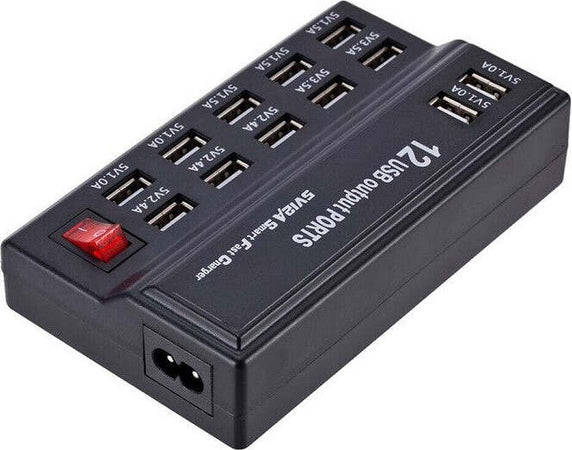 Stazione Di Ricarica Usb 12 Porte 60w 2.1/1a Interruttore Multifunzione Q-cd10p Elettronica/Cellulari e accessori/Accessori/Caricabatterie/Caricabatterie da muro Trade Shop italia - Napoli, Commerciovirtuoso.it
