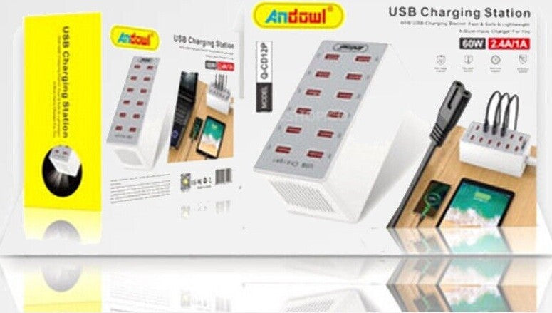 Stazione Di Ricarica Usb Dock Con 12 Porte Usb 60w Multifunzione Presa Q-cd12p Elettronica/Cellulari e accessori/Accessori/Caricabatterie/Caricabatterie universali Trade Shop italia - Napoli, Commerciovirtuoso.it