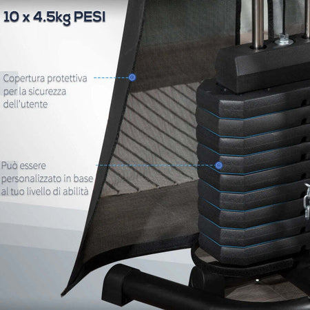 Stazione-Fitness-con-Pesi-da-45kg-in-Acciaio-per-Allenamento-a-Casa,-170x104x205cm,-Nero-ZX8A91-234V00BKZX8