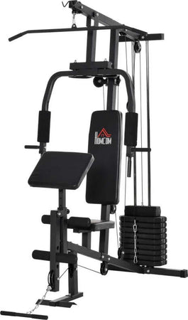 Stazione-Fitness-Multifunzione-per-Allenamento-a-Casa-e-Professionale-in-Acciaio,-148x108x207-cm,-Nero-ZM4A91-132ZM4