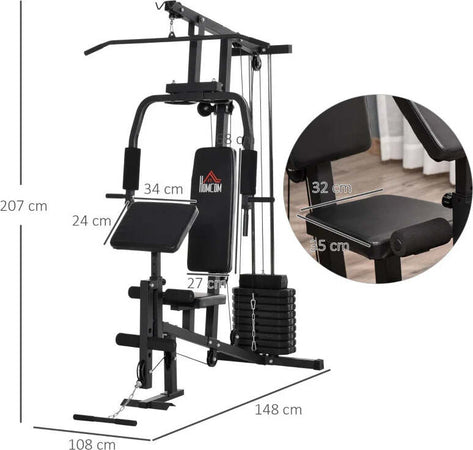 Stazione-Fitness-Multifunzione-per-Allenamento-a-Casa-e-Professionale-in-Acciaio,-148x108x207-cm,-Nero-ZM4A91-132ZM4