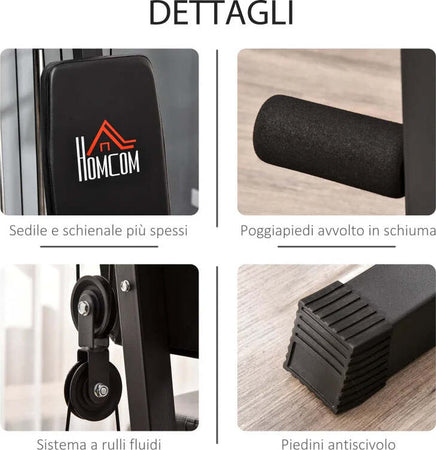 Stazione-Fitness-Multifunzione-per-Allenamento-a-Casa-e-Professionale-in-Acciaio,-148x108x207-cm,-Nero-ZM4A91-132ZM4