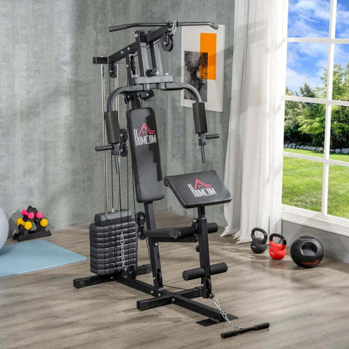 Stazione-Fitness-Multifunzione-Power-Tower-con-Pesi-fino-45kg-e-Panca-Imbottita,-135x103x210cm-SD5A91-177SD5
