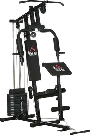 Stazione-Fitness-Multifunzione-Power-Tower-con-Pesi-fino-45kg-e-Panca-Imbottita,-135x103x210cm-SD5A91-177SD5