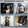 Stazione-Fitness-Multifunzione-Power-Tower-con-Pesi-fino-45kg-e-Panca-Imbottita,-135x103x210cm-SD5A91-177SD5