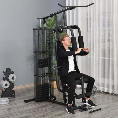 Stazione-Fitness-Palestra-Multifunzione-per-Allenamento-a-Casa-e-Professionale,-Acciaio-150x110x210cm-Nero-ZB5A91-134BKZB5