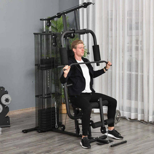 Stazione-Fitness-Palestra-Multifunzione-per-Allenamento-a-Casa-e-Professionale,-Acciaio-150x110x210cm-Nero-ZB5A91-134BKZB5