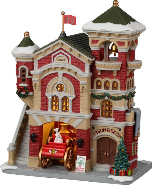 Stazione Pompieri, edificio luminoso per villaggio di Natale in Porcellana‎ Casa e cucina/Decorazioni per interni/Addobbi e decorazioni per ricorrenze/Decorazioni natalizie/Oggettistica MagiediNatale.it - Altamura, Commerciovirtuoso.it