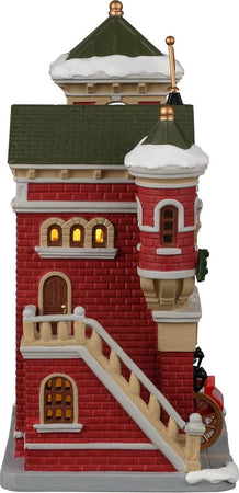 Stazione Pompieri, edificio luminoso per villaggio di Natale in Porcellana‎ Casa e cucina/Decorazioni per interni/Addobbi e decorazioni per ricorrenze/Decorazioni natalizie/Oggettistica MagiediNatale.it - Altamura, Commerciovirtuoso.it