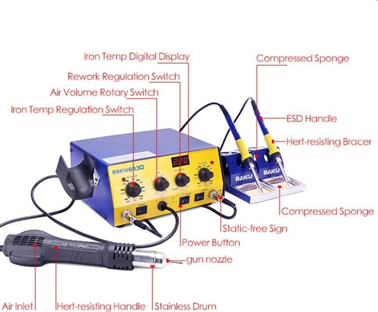 STAZIONE SALDANTE SALDATURA A STAGNO DIGITALE SALDATORE 750W CON 3 PUNTE  Trade Shop italia - Napoli, Commerciovirtuoso.it