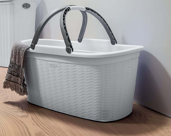 Stefanplast Elegance Cesta portabiancheria con Manici, Bianco, cm 38x58x29,5h Casa e cucina/Organizzazione interni/Organizzazione lavanderia/Ceste per la biancheria Scontolo.net - Potenza, Commerciovirtuoso.it