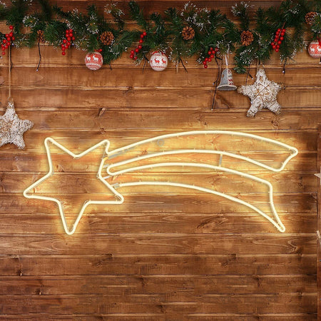 Stella cadente luminosa a neon bifacciale per esterno decorazione natalizia addobbo con LED luce calda Casa e cucina/Decorazioni per interni/Addobbi e decorazioni per ricorrenze/Decorazioni natalizie/Luci natalizie/Catene luminose per esterni MagiediNatale.it - Altamura, Commerciovirtuoso.it
