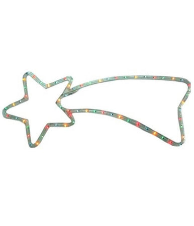 Stella Cometa Luminosa 130 X 52 Cm Luce Incandescenza Multicolor Per Uso Esterno
