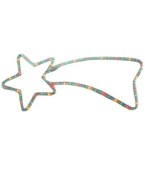 Stella Cometa Luminosa 130 X 52 Cm Luce Incandescenza Multicolor Per Uso Esterno