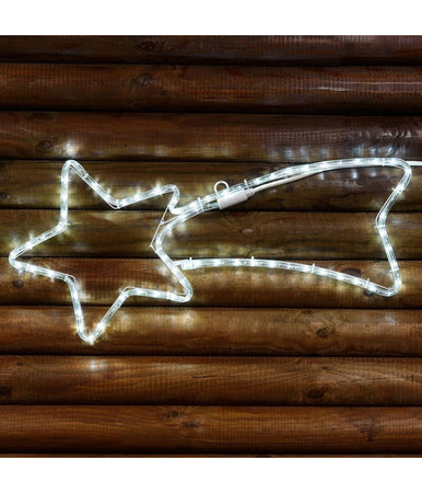 Stella Cometa Luminosa 65 Cm In Tubo Luminoso A Led Bianchi Luce Bianca Fredda