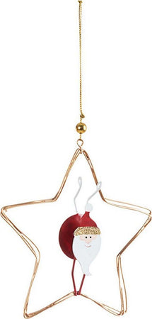 Stella con Babbo Natale Pendaglio natalizio Oro e Rosso h 15 cm Casa e cucina/Decorazioni per interni/Addobbi e decorazioni per ricorrenze/Decorazioni natalizie/Addobbi e decorazioni/Palle e palline MagiediNatale.it - Altamura, Commerciovirtuoso.it
