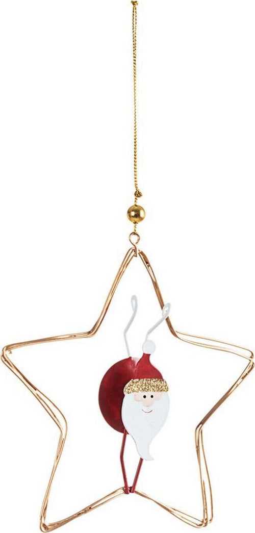 Stella con Babbo Natale Pendaglio natalizio Oro e Rosso h 15 cm Casa e cucina/Decorazioni per interni/Addobbi e decorazioni per ricorrenze/Decorazioni natalizie/Addobbi e decorazioni/Palle e palline MagiediNatale.it - Altamura, Commerciovirtuoso.it