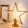 Stella natalizia in legno naturale con luce led decorazione natalizia per interno