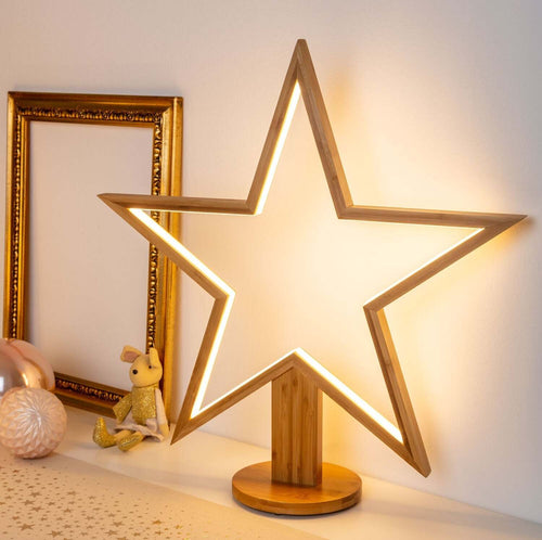 Stella luminosa a led luce bianco caldo con base in legno naturale decorazione natalizia Casa e cucina/Decorazioni per interni/Addobbi e decorazioni per ricorrenze/Decorazioni natalizie/Luci natalizie/Catene luminose per esterni MagiediNatale.it - Altamura, Commerciovirtuoso.it