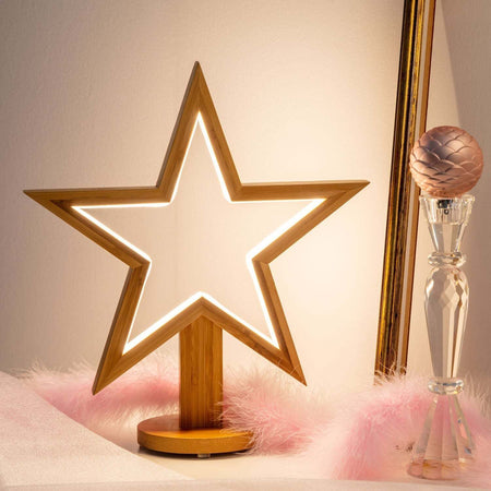 Stella luminosa a led luce bianco caldo con base in legno naturale decorazione natalizia Casa e cucina/Decorazioni per interni/Addobbi e decorazioni per ricorrenze/Decorazioni natalizie/Luci natalizie/Catene luminose per esterni MagiediNatale.it - Altamura, Commerciovirtuoso.it