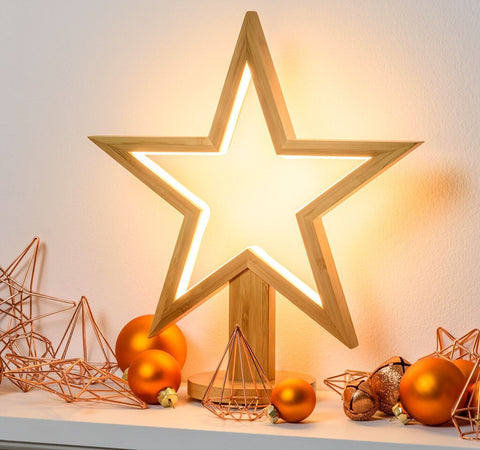 Stella luminosa a led luce bianco caldo con base in legno naturale decorazione natalizia Casa e cucina/Decorazioni per interni/Addobbi e decorazioni per ricorrenze/Decorazioni natalizie/Luci natalizie/Catene luminose per esterni MagiediNatale.it - Altamura, Commerciovirtuoso.it
