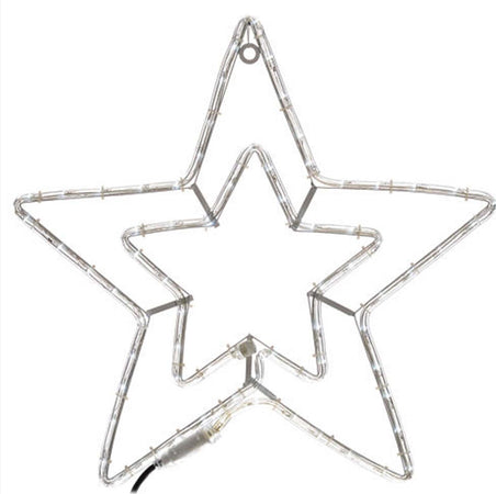 Stella natalizia decorativa doppia con lampeggi luce fredda h 55 cm Casa e cucina/Decorazioni per interni/Addobbi e decorazioni per ricorrenze/Decorazioni natalizie/Luci natalizie/Catene luminose per esterni MagiediNatale.it - Altamura, Commerciovirtuoso.it