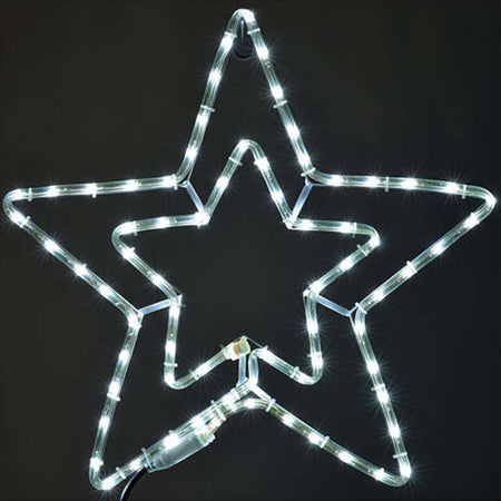 Stella natalizia decorativa doppia con lampeggi luce fredda h 55 cm Casa e cucina/Decorazioni per interni/Addobbi e decorazioni per ricorrenze/Decorazioni natalizie/Luci natalizie/Catene luminose per esterni MagiediNatale.it - Altamura, Commerciovirtuoso.it