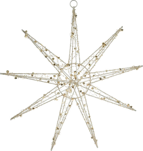 Stella natalizia luminosa per albero di Natale, appendibile, color Oro, con 40 LED, da 50 cm Casa e cucina/Decorazioni per interni/Addobbi e decorazioni per ricorrenze/Decorazioni natalizie/Luci natalizie/Catene luminose per esterni MagiediNatale.it - Altamura, Commerciovirtuoso.it