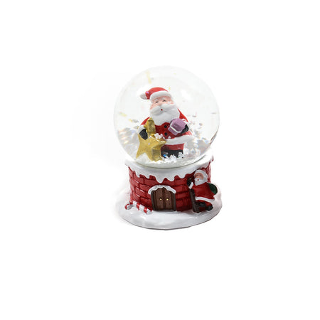 Palla di neve Babbo Natale con glitter neve decorazione natalizia 4,5 x h 6 cm