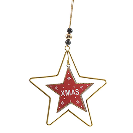 Pendente per albero di Natale laccato in metallo e legno da 11 cm