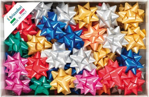 Stelle di nastro liscio 6800 - 19 mm x diam. 9 cm - colori natalizi assortiti - Brizzolari - conf. 70 pezzi Casa e cucina/Decorazioni per interni/Addobbi e decorazioni per ricorrenze/Decorazioni natalizie/Fiocchi e nastri Eurocartuccia - Pavullo, Commerciovirtuoso.it