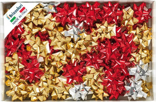 Stelle di nastro metal 6870 - 14 mm - diam. 6 5 cm - colori assortiti - Brizzolari - conf. 100 pezzi Casa e cucina/Decorazioni per interni/Addobbi e decorazioni per ricorrenze/Decorazioni natalizie/Fiocchi e nastri Eurocartuccia - Pavullo, Commerciovirtuoso.it