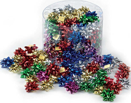 Stelle di nastro metal 6870 - 5 mm - diam. 2 5 cm - colori assortiti - Brizzolari - conf. 100 pezzi Casa e cucina/Decorazioni per interni/Addobbi e decorazioni per ricorrenze/Decorazioni natalizie/Fiocchi e nastri Eurocartuccia - Pavullo, Commerciovirtuoso.it
