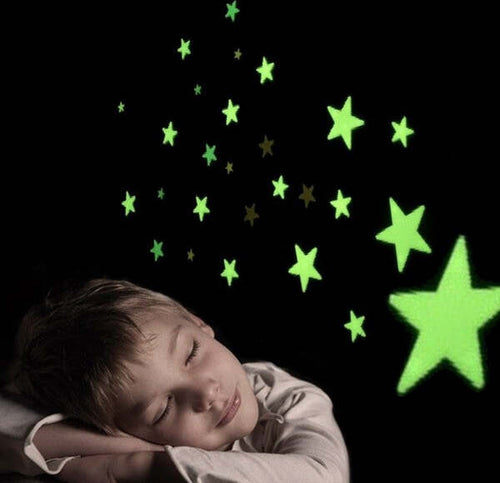 Stelle-Stella-Glow-Fluorescenti-Decorazione-Arredo-Stanze-Brillano-Al-Buio