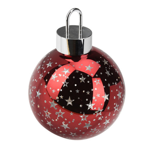 Sfera per albero di Natale in vetro colore rosso con luce led Ø 15 cm