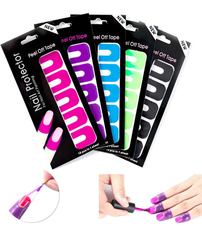 Stencil Per Smalto Unghie 30pz Adesivo Protezione Per Dita A Forma Di U Nail Art