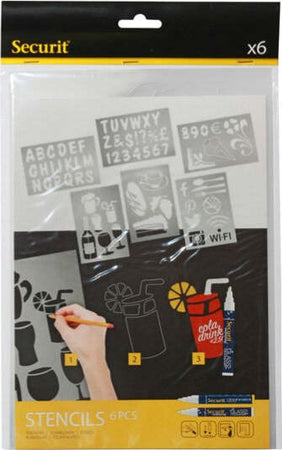 Stencil trasparenti assortiti (lettere numeri forme) - 32x22 cm - Securit - set 6 pezzi Cancelleria e prodotti per ufficio/Archivio ufficio e accessori per scrivania/Lavagne e bacheche/Lavagne Eurocartuccia - Pavullo, Commerciovirtuoso.it