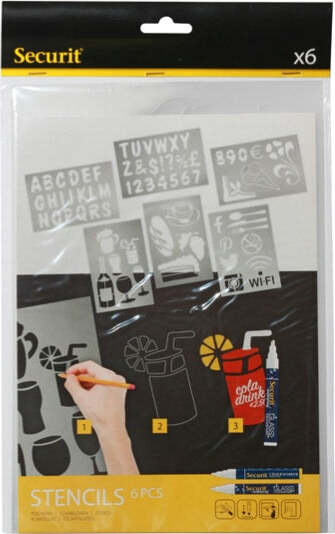 Stencil trasparenti assortiti (lettere numeri forme) - 32x22 cm - Securit - set 6 pezzi Cancelleria e prodotti per ufficio/Archivio ufficio e accessori per scrivania/Lavagne e bacheche/Lavagne Eurocartuccia - Pavullo, Commerciovirtuoso.it