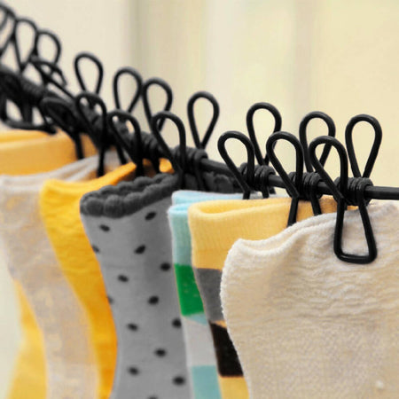 Stendibiancheria da viaggio retrattile, portatile, con 12 clip per Stendibiancheria da viaggio retrattile, portatile, con 12 clip per