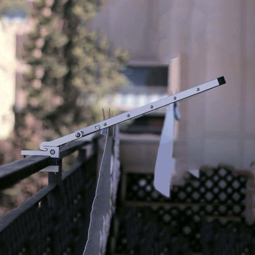 Stendibiancheria richiudibile per ringhiera, stendino per balcone in alluminio anodizzato antiruggine