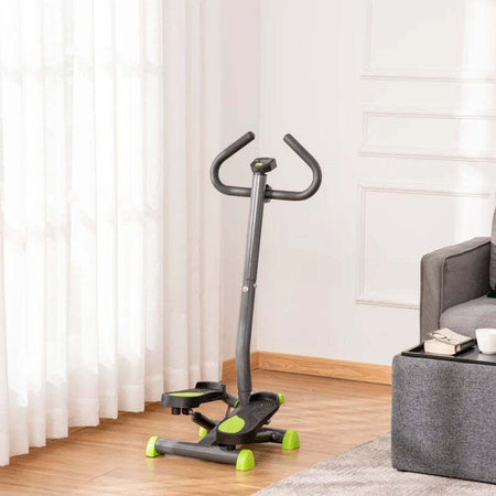 Stepper-con-Manubrio-e-Monitor-LCD,-Pedali-Antiscivolo-e-Struttura-in-Acciaio-e-ABS,-55x44x108Acm,-Grigio-e-Verde-TG9A90-263GYTG9