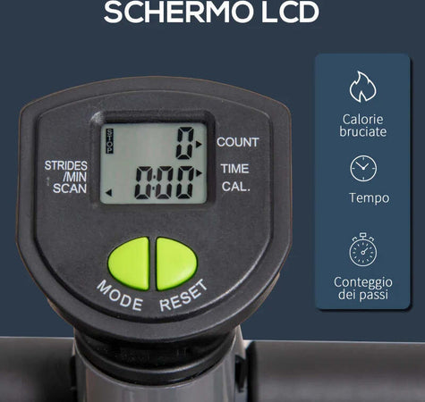 Stepper-con-Manubrio-e-Monitor-LCD,-Pedali-Antiscivolo-e-Struttura-in-Acciaio-e-ABS,-55x44x108Acm,-Grigio-e-Verde-TG9A90-263GYTG9