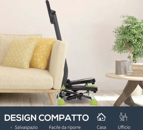 Stepper-con-Manubrio-e-Monitor-LCD,-Pedali-Antiscivolo-e-Struttura-in-Acciaio-e-ABS,-55x44x108Acm,-Grigio-e-Verde-TG9A90-263GYTG9
