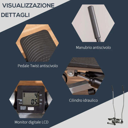 Stepper,-Maniglie,-Step-Fitness-con-Monitor-LCD-per-Casa-e-Palestra,-Argento-TY5A90-281SRTY5