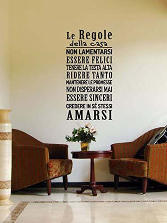 STICKER REGOLE DELLA CASA NERO 100X50 CM Casa e cucina/Decorazioni per interni/Accessori decorativi/Sticker decorativi/Adesivi e murali da parete/Adesivi da parete Scontolo.net - Potenza, Commerciovirtuoso.it