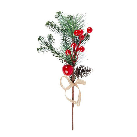 Bacche rosse prima neve per albero di natale in polistirolo per decorazioni natalizie