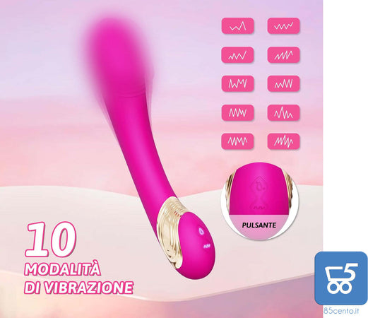 Stimolatore Femminile 10 Modalità di Vibrazione Impermeabile 20 cm Rosa ricarica USB