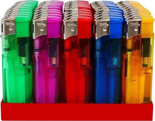 Stock-50-Pz-Accendini-Colorati-.-Fiamma-Regolabile-Accendino-Elettronico-Gloriashoponline