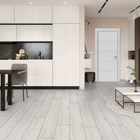 Pavimento in laminato 8mm Click Spazzolato  bisellato NOCE GRIGIO 197x1205 - 10 anni garanzia (prezzo al m²)