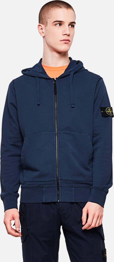 Stone Island Felpa Uomo con Cappuccio Full Zip Blu Navy Felpa Stone Island con Cappuccio e zip Euforia - Bronte, Commerciovirtuoso.it